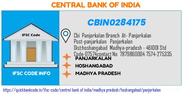 CBIN0284175 Central Bank of India. PANJARKALAN