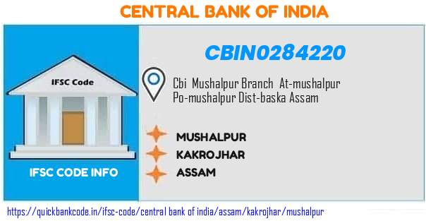 Central Bank of India Mushalpur CBIN0284220 IFSC Code