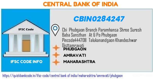 Central Bank of India Phubgaon CBIN0284247 IFSC Code
