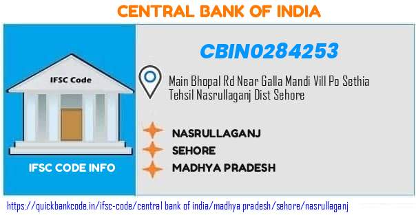Central Bank of India Nasrullaganj CBIN0284253 IFSC Code
