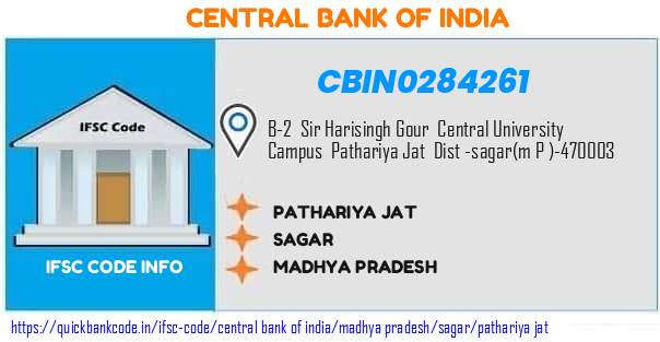 CBIN0284261 Central Bank of India. PATHARIYA JAT