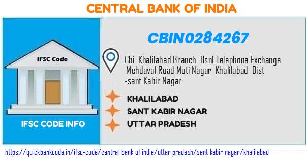 Central Bank of India Khalilabad CBIN0284267 IFSC Code