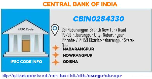 Central Bank of India Nabarangpur CBIN0284330 IFSC Code