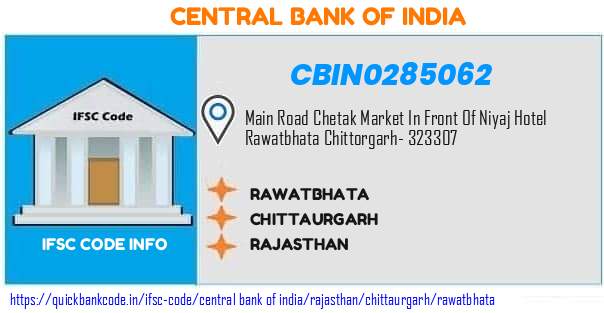 Central Bank of India Rawatbhata CBIN0285062 IFSC Code