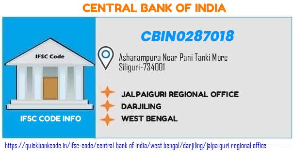 Central Bank of India Jalpaiguri Regional Office CBIN0287018 IFSC Code