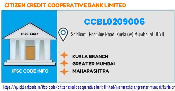 Citizen Credit Cooperative Bank Kurla Branch CCBL0209006 IFSC Code