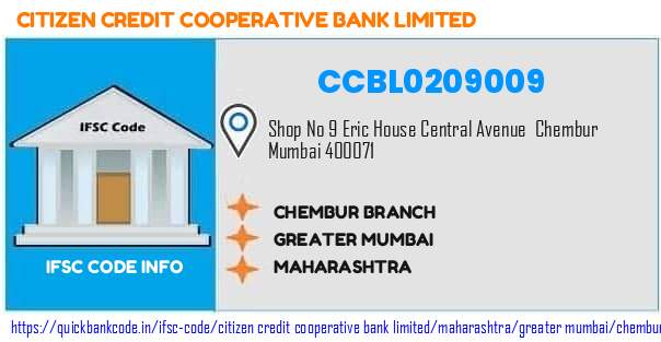 Citizen Credit Cooperative Bank Chembur Branch CCBL0209009 IFSC Code