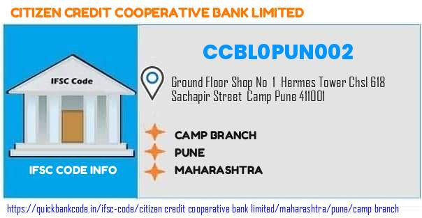 Citizen Credit Cooperative Bank Camp Branch CCBL0PUN002 IFSC Code