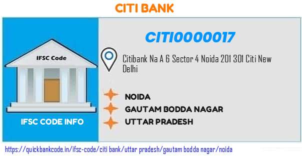 Citi Bank Noida CITI0000017 IFSC Code