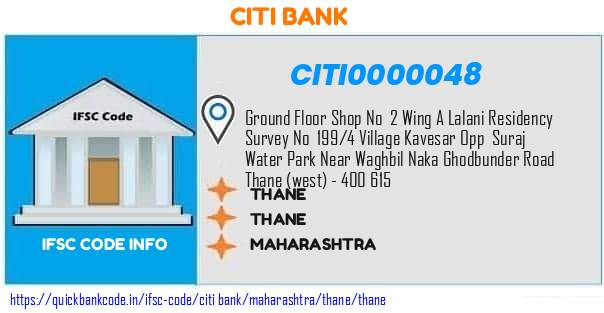 Citi Bank Thane CITI0000048 IFSC Code