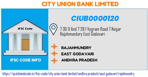 City Union Bank Rajahmundry CIUB0000120 IFSC Code