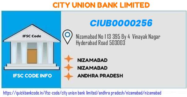 City Union Bank Nizamabad CIUB0000256 IFSC Code