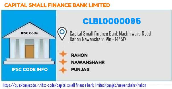 Capital Small Finance Bank Rahon CLBL0000095 IFSC Code