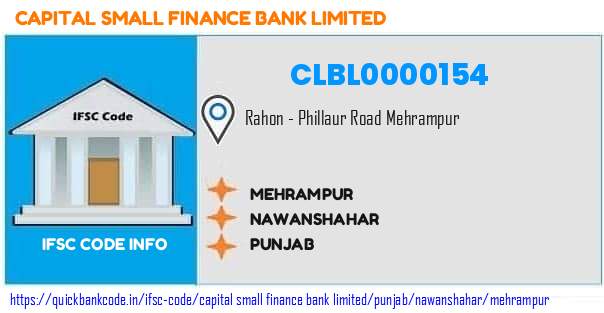 Capital Small Finance Bank Mehrampur CLBL0000154 IFSC Code