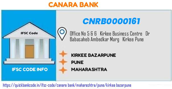 Canara Bank Kirkee Bazarpune CNRB0000161 IFSC Code