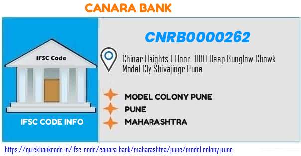 CNRB0000262 Canara Bank. MODEL COLONY, PUNE