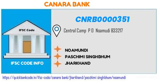 Canara Bank Noamundi CNRB0000351 IFSC Code
