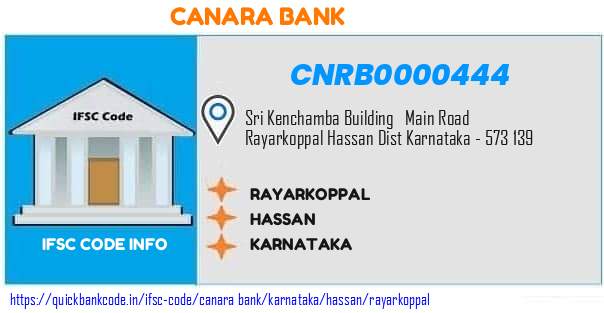 Canara Bank Rayarkoppal CNRB0000444 IFSC Code