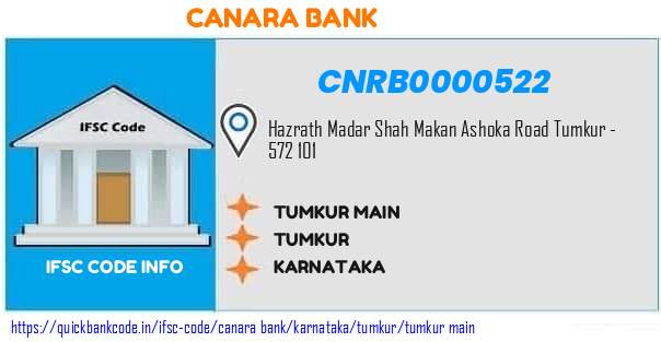 Canara Bank Tumkur Main CNRB0000522 IFSC Code