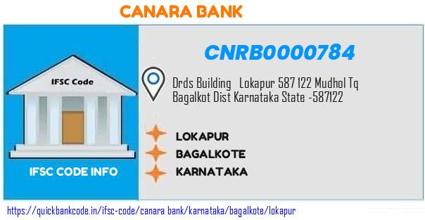 Canara Bank Lokapur CNRB0000784 IFSC Code