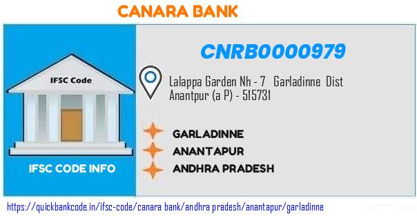 Canara Bank Garladinne CNRB0000979 IFSC Code