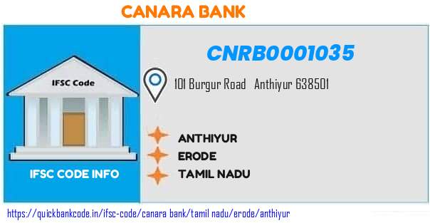CNRB0001035 Canara Bank. ANTHIYUR