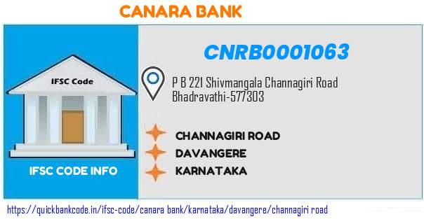 Canara Bank Channagiri Road CNRB0001063 IFSC Code