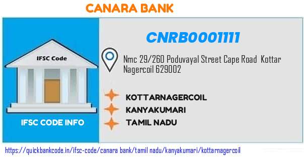 Canara Bank Kottarnagercoil CNRB0001111 IFSC Code