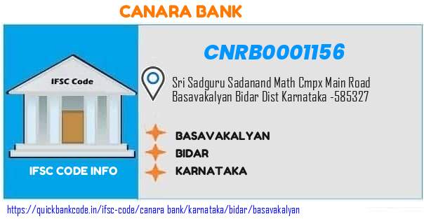 Canara Bank Basavakalyan CNRB0001156 IFSC Code