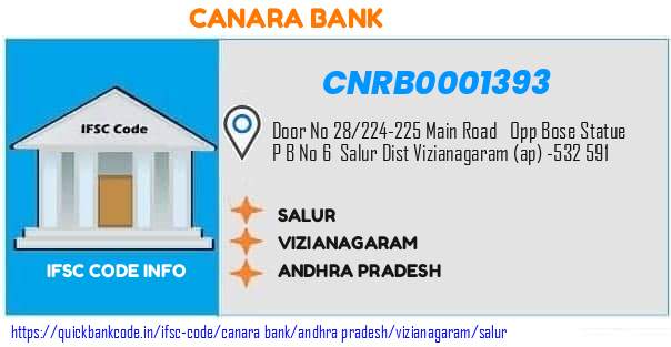 Canara Bank Salur CNRB0001393 IFSC Code