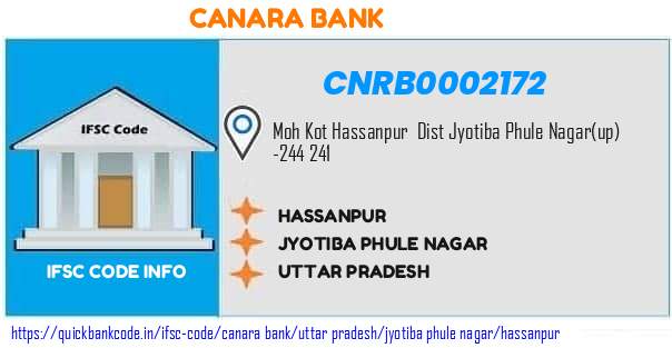 Canara Bank Hassanpur CNRB0002172 IFSC Code