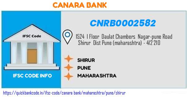 Canara Bank Shirur CNRB0002582 IFSC Code
