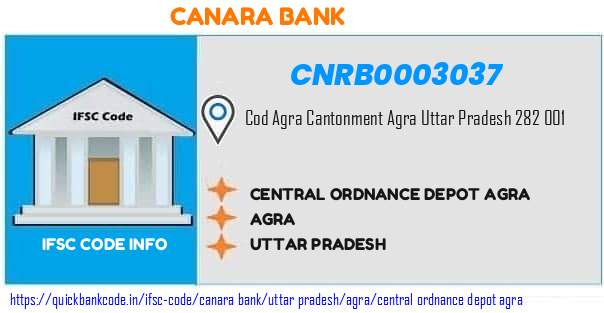 Canara Bank Central Ordnance Depot Agra CNRB0003037 IFSC Code