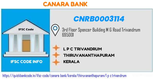 CNRB0003114 Canara Bank. L P C TRIVANDRUM