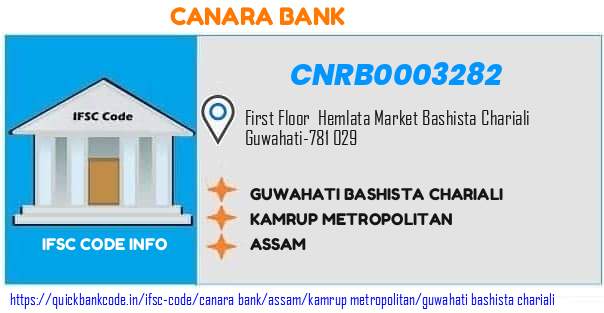 Canara Bank Guwahati Bashista Chariali CNRB0003282 IFSC Code