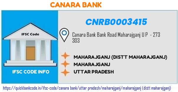 Canara Bank Maharajganj distt Maharajganj CNRB0003415 IFSC Code