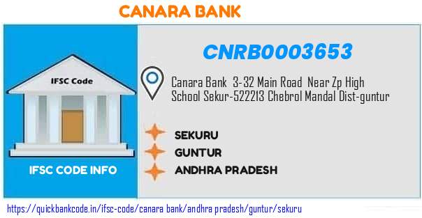 Canara Bank Sekuru CNRB0003653 IFSC Code