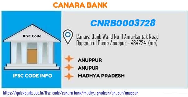 Canara Bank Anuppur CNRB0003728 IFSC Code