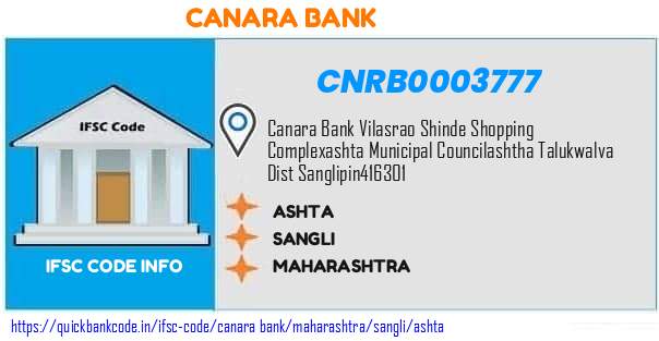 Canara Bank Ashta CNRB0003777 IFSC Code