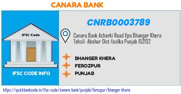 Canara Bank Bhanger Khera CNRB0003789 IFSC Code