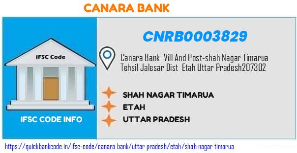 Canara Bank Shah Nagar Timarua CNRB0003829 IFSC Code