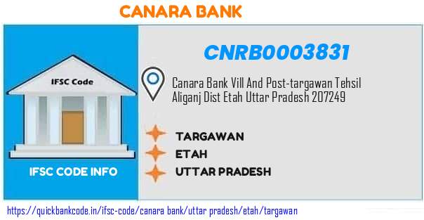 Canara Bank Targawan CNRB0003831 IFSC Code