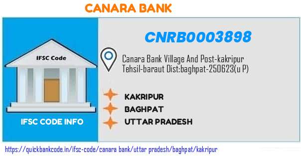 Canara Bank Kakripur CNRB0003898 IFSC Code