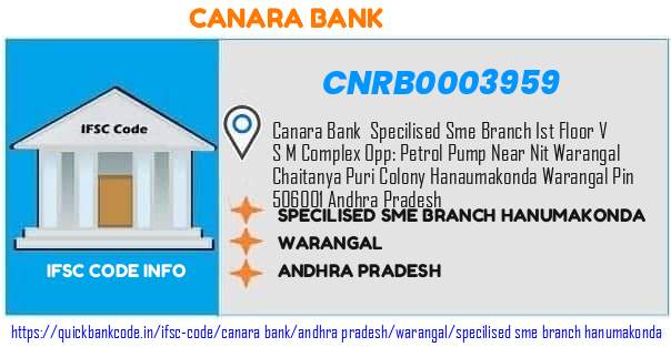 Canara Bank Specilised Sme Branch Hanumakonda CNRB0003959 IFSC Code