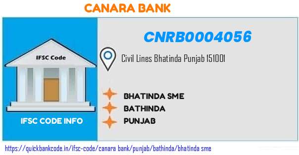 Canara Bank Bhatinda Sme CNRB0004056 IFSC Code