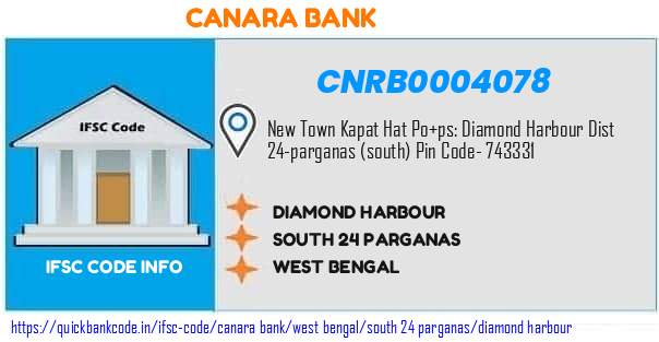 Canara Bank Diamond Harbour CNRB0004078 IFSC Code
