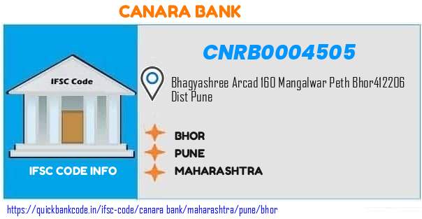 Canara Bank Bhor CNRB0004505 IFSC Code