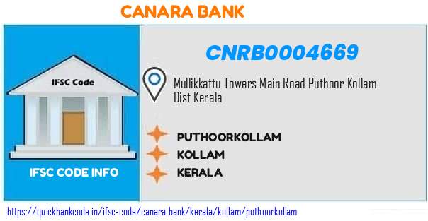 Canara Bank Puthoorkollam CNRB0004669 IFSC Code