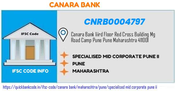 Canara Bank Specialised Mid Corporate Pune Ii CNRB0004797 IFSC Code