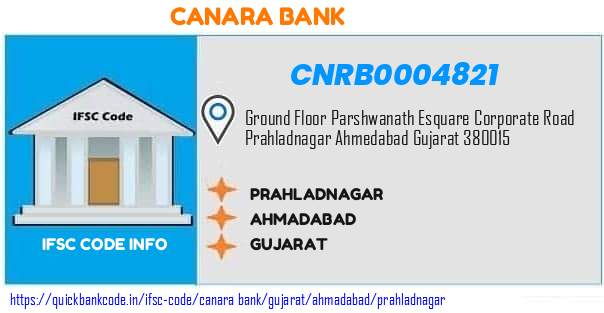CNRB0004821 Canara Bank. PRAHLADNAGAR
